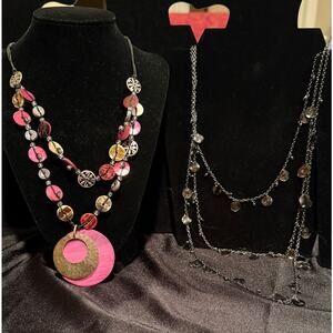Lot of 2 Designer Named Necklaces - Cold Creek and Express